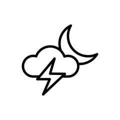 Poster - Cloud, lightning, moon icon. Simple line, outline vector elements of forecast icons for ui and ux, website or mobile application