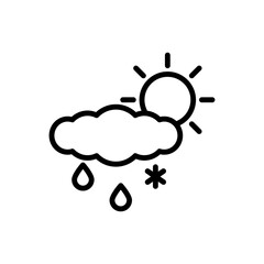 Poster - Cloud, rain, snow, sun icon. Simple line, outline vector elements of forecast icons for ui and ux, website or mobile application
