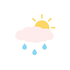 Poster - Cloud, rain, sun icon. Simple color vector elements of forecast icons for ui and ux, website or mobile application