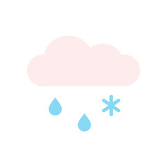 Poster - Cloud, rain, snow icon. Simple color vector elements of forecast icons for ui and ux, website or mobile application
