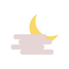 Aufkleber - Fog, moon icon. Simple color vector elements of forecast icons for ui and ux, website or mobile application