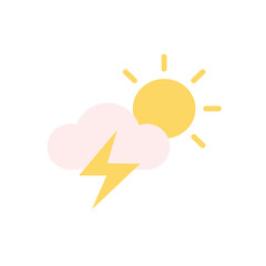 Wall Mural - Cloud, sun, lightning icon. Simple color vector elements of forecast icons for ui and ux, website or mobile application