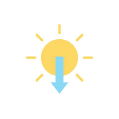 Poster - sun, arrow, sunset icon. simple color vector elements of forecast icons for ui and ux, website or mo