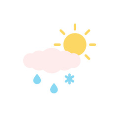 Wall Mural - Cloud, rain, snow, sun icon. Simple color vector elements of forecast icons for ui and ux, website or mobile application