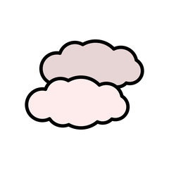 Poster - Weather, cloud icon. Simple color with outline vector elements of forecast icons for ui and ux, website or mobile application