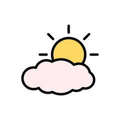 Wall Mural - Cloud, sun icon. Simple color with outline vector elements of forecast icons for ui and ux, website or mobile application