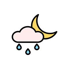 Poster - Cloud, rain, cloud icon. Simple color with outline vector elements of forecast icons for ui and ux, website or mobile application