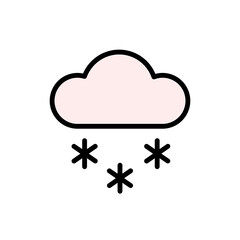 Poster - Cloud, snow icon. Simple color with outline vector elements of forecast icons for ui and ux, website or mobile application