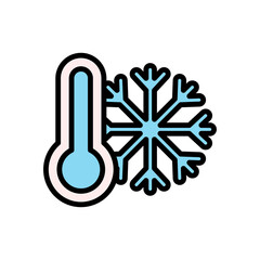 Aufkleber - Snowflake, thermometer icon. Simple color with outline vector elements of forecast icons for ui and ux, website or mobile application