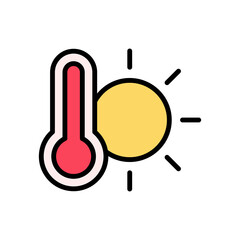 Aufkleber - Sun, thermometer icon. Simple color with outline vector elements of forecast icons for ui and ux, website or mobile application