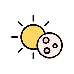 Aufkleber - Sun, moon icon. Simple color with outline vector elements of forecast icons for ui and ux, website or mobile application