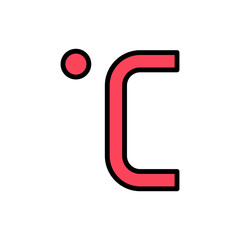 Poster - Celsius, thermometer icon. Simple color with outline vector elements of forecast icons for ui and ux, website or mobile application