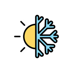 Poster - Cloud, sun, snowflake icon. Simple color with outline vector elements of forecast icons for ui and ux, website or mobile application