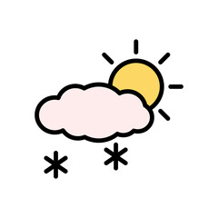 Poster - Cloud, sun, snow icon. Simple color with outline vector elements of forecast icons for ui and ux, website or mobile application