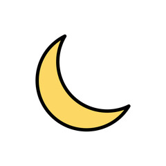Poster - Moon, weather icon. Simple color with outline vector elements of forecast icons for ui and ux, website or mobile application