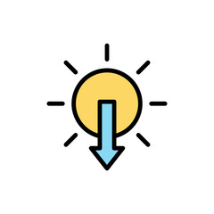 Poster - Sun, arrow, sunset icon. Simple color with outline vector elements of forecast icons for ui and ux, website or mobile application