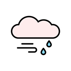 Wall Mural - Cloud, rain, wind icon. Simple color with outline vector elements of forecast icons for ui and ux, website or mobile application