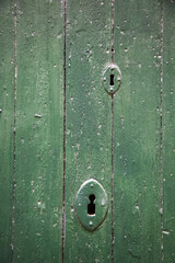 Canvas Print - Lock on wooden door