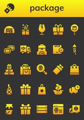 Sticker - Modern Simple Set of package Vector filled Icons