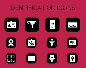 Canvas Print - Modern Simple Set of identification Vector filled Icons