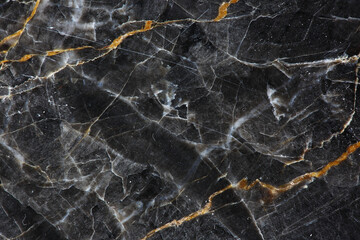 Wall Mural - Gold and white Patterned natural of dark gray marble (Gold Russia) texture background for product design.