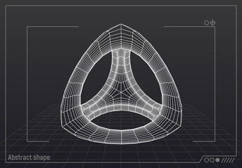 Aufkleber - Abstract technology styled grid shape with blueprint or old scheme style on background