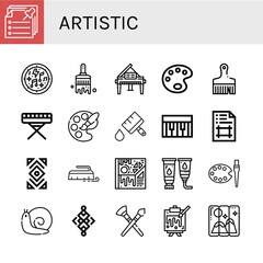 Sticker - artistic icon set