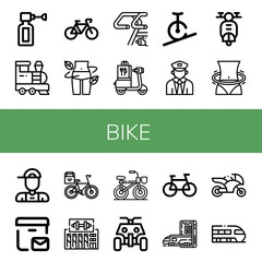 Wall Mural - Set of bike icons