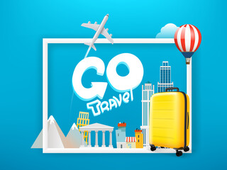Poster - Go Travel. Vector concept with lettering inscription