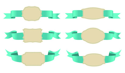 Sticker - Set of ribbons and labels.
