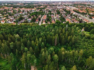 Canvas Print - Aerial view of suburbs in Munich, capital of Bavaria in Germany