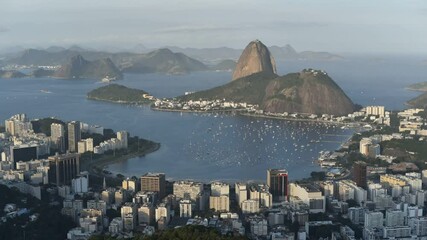 Fototapete - Day to Night Time Lapse View of the Sugarloaf Mountain in Rio de Janeiro, Brazil