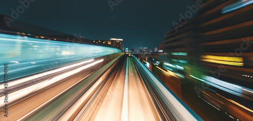 Cuadros en Lienzo Abstract high speed technology POV train motion blurred concept from the Yuikamo