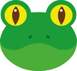 Vector illustration of a frog's face cartoon