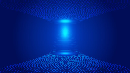 Poster - the lines form an abstract graphic background with a sense of technology and space.
