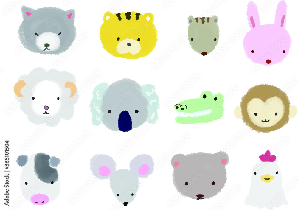 手書きの動物のイラストセット Zwierzeta Obrazy Na Plotnie Ecowall24 Pl