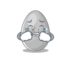 Sticker - Caricature design of egg kitchen timer having a sad face