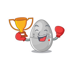 Sticker - An elegant boxing winner of egg kitchen timer caricature design concept