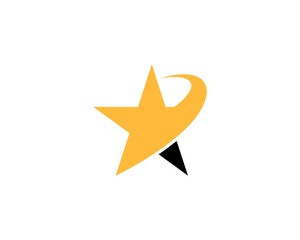 Wall Mural - Yellow and black star and swoosh