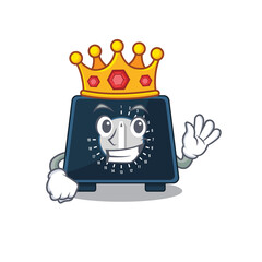 Wall Mural - A Wise King of kitchen timer mascot design style with gold crown