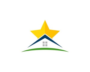 Wall Mural - abstract roof house with a star above