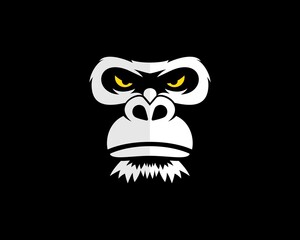 Sticker - Angry gorilla face with yellow eyes