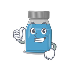 Sticker - Syrup medicine cartoon picture design showing OK finger pose