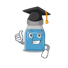 Sticker - Syrup medicine caricature picture design with hat for graduation ceremony