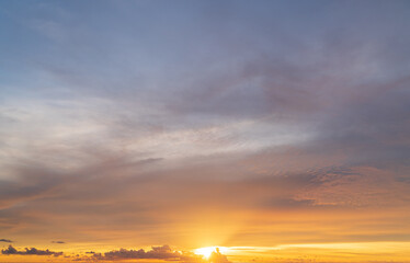 Wall Mural - abstract amazing scene of stuning colorful sunset with clouds background in nature and travel concep