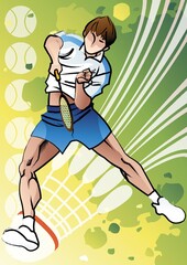 Poster - badminton player in action