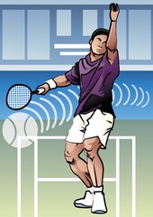 Poster - tennis player in action