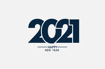 Fototapete - 2021 happy new year logo text design, Vector illustration