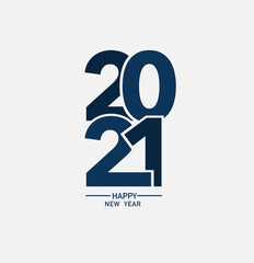 Fototapete - 2021 happy new year logo text design, Vector illustration