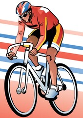 Poster - cyclist in action